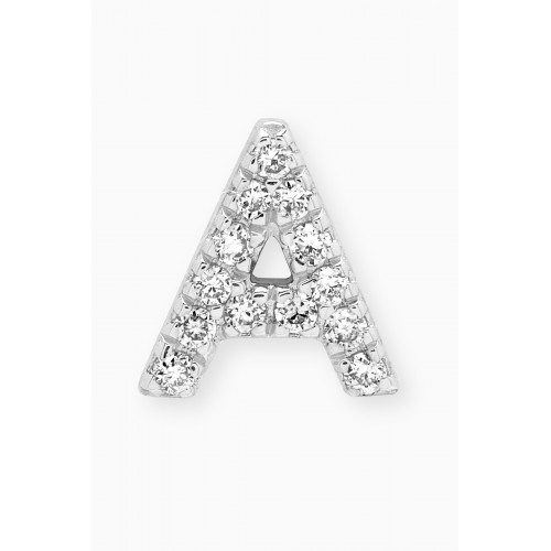 Fergus James - A Letter Diamond Single Stud Earring in 18kt White Gold