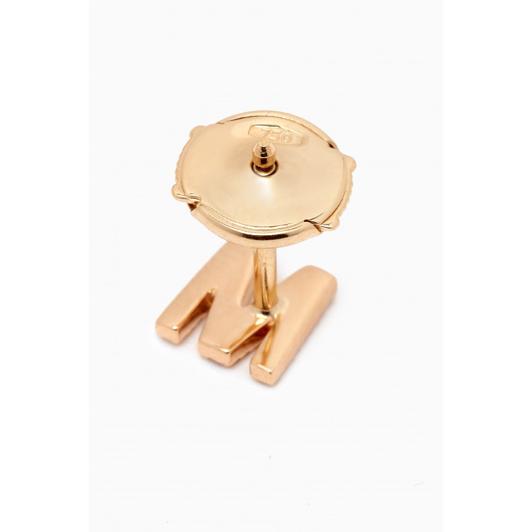 Fergus James - M Letter Diamond Single Stud Earring in 18kt Gold