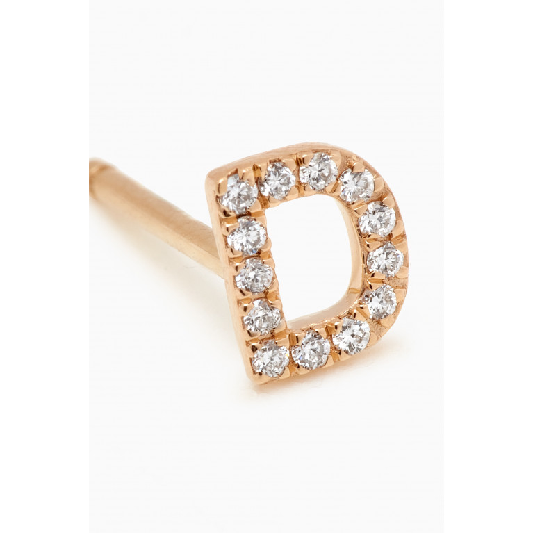 Fergus James - D Letter Diamond Single Stud Earring in 18kt Gold