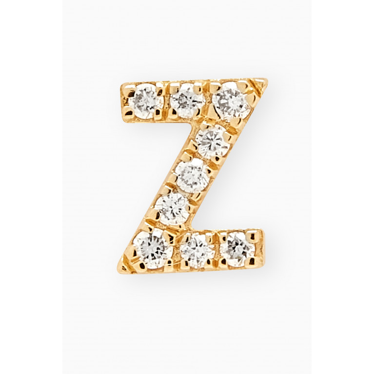Fergus James - Z Letter Diamond Single Stud Earring in 18kt Gold