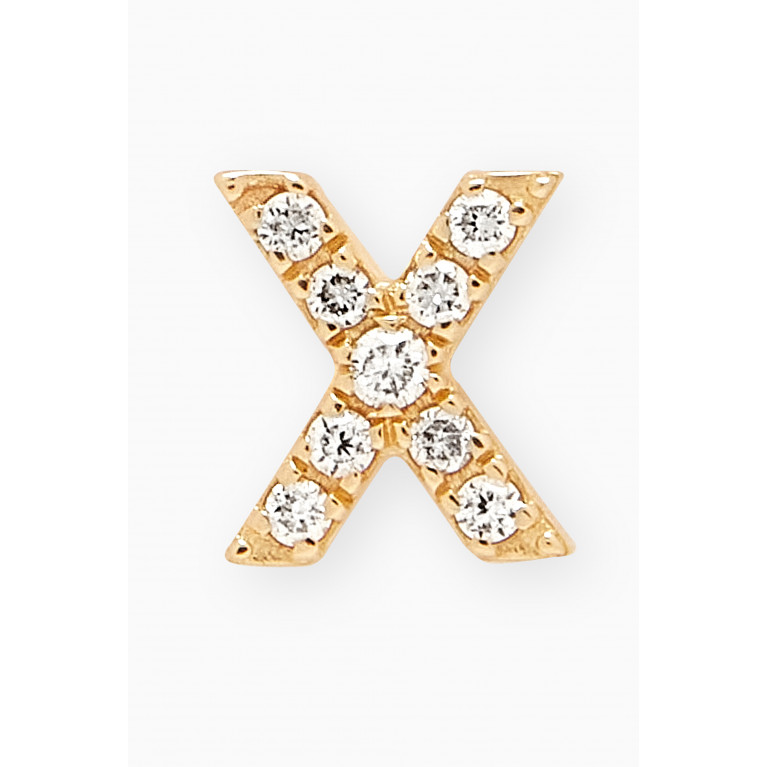 Fergus James - X Letter Diamond Single Stud Earring in 18kt Gold