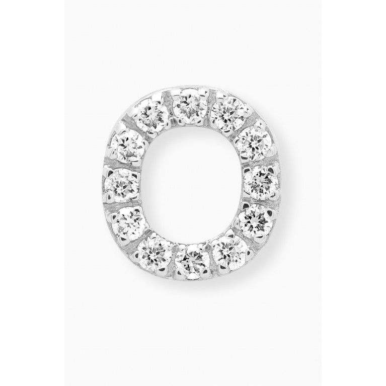 Fergus James - O Letter Diamond Single Stud Earring in 18kt White Gold