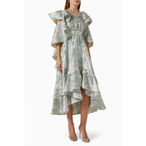 Poca & Poca - Textured Midi Dress in Jacquard