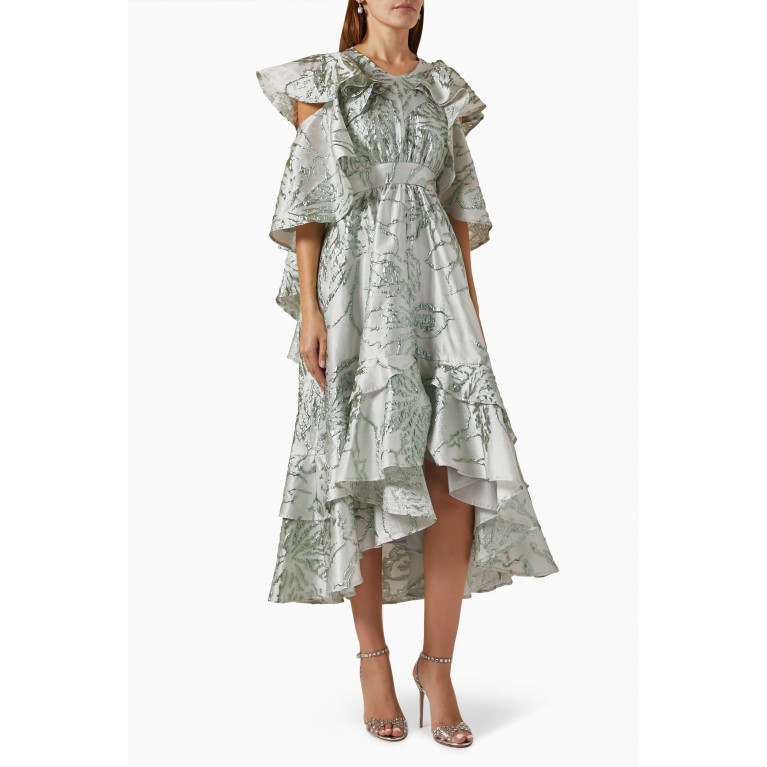 Poca & Poca - Textured Midi Dress in Jacquard