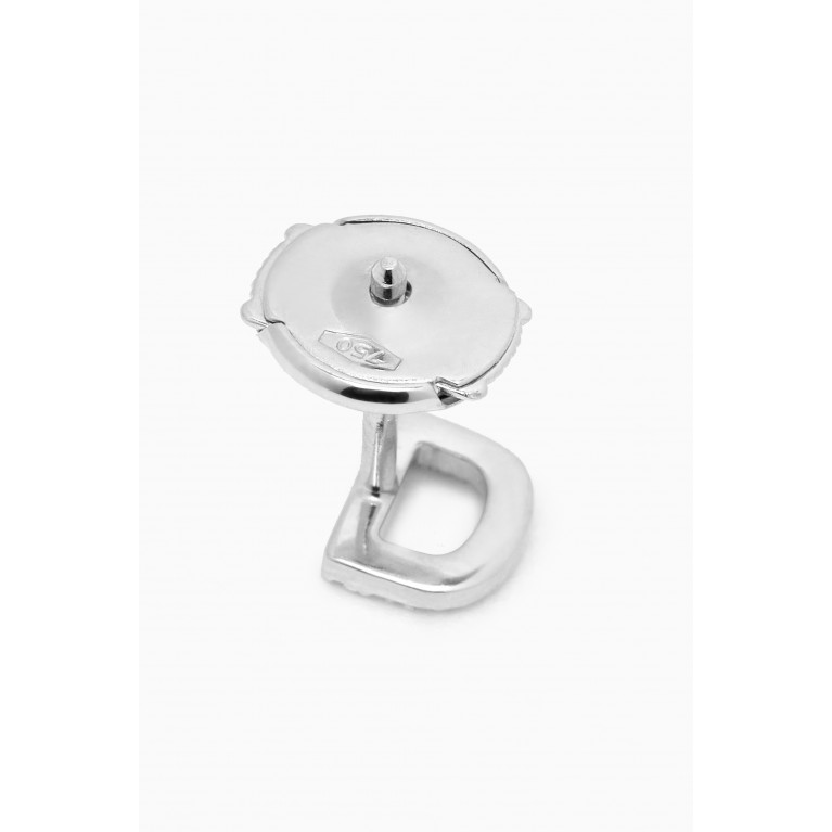 Fergus James - D Letter Diamond Single Stud Earring in 18kt White Gold