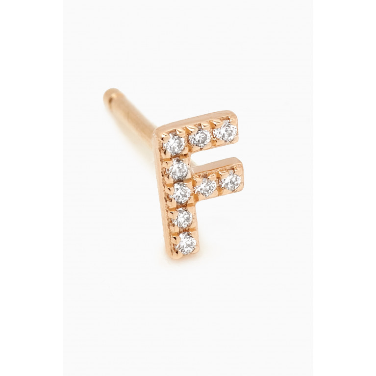Fergus James - F Letter Diamond Single Stud Earring in 18kt Gold
