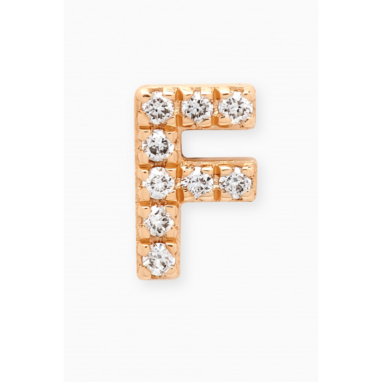 Fergus James - F Letter Diamond Single Stud Earring in 18kt Gold