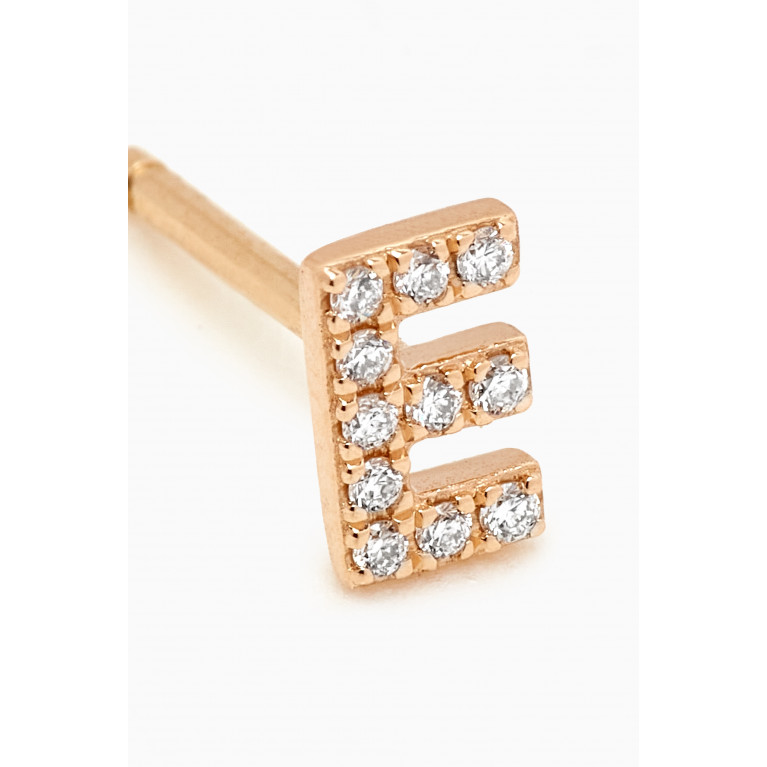 Fergus James - E Letter Diamond Single Stud Earring in 18kt Gold