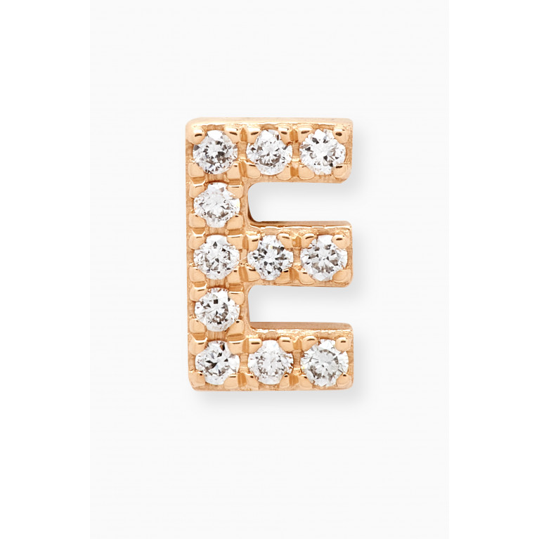 Fergus James - E Letter Diamond Single Stud Earring in 18kt Gold