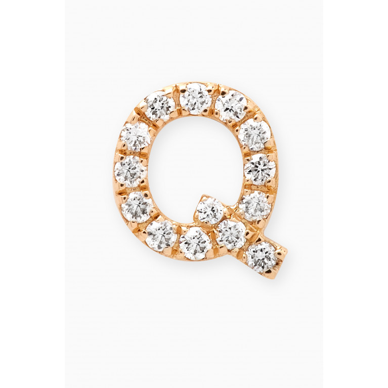 Fergus James - Q Letter Diamond Single Stud Earring in 18kt Gold