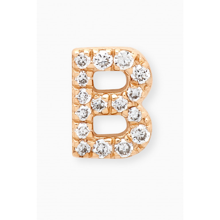 Fergus James - B Letter Diamond Single Stud Earring in 18kt Gold
