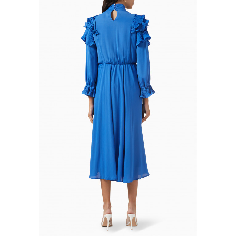 Serpil - Ruffle-trimmed Midi Dress Blue