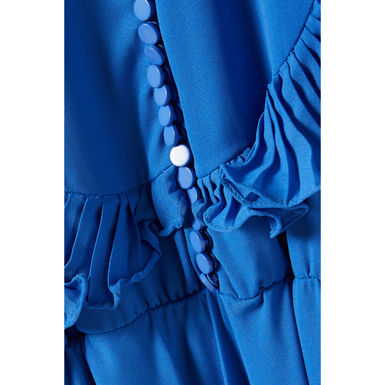 Serpil - Ruffle-trimmed Midi Dress Blue