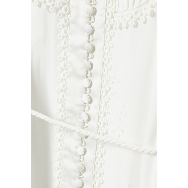Serpil - Eyelet Midi Dress in Cotton White