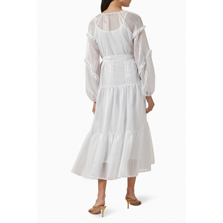 Serpil - Ruffle-trimmed Midi Dress White