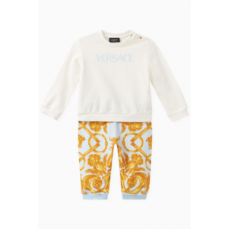 Versace - Barocco Print Sweatshirt & Sweatpants Set in Cotton Stretch