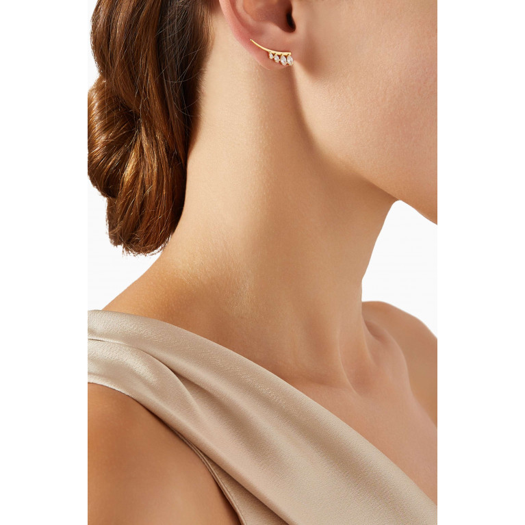 PDPAOLA - Aqua Earrings in 18kt Gold-plated Sterling Silver