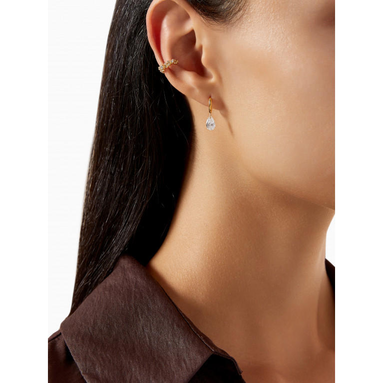 PDPAOLA - Aqua Single Earring in 18kt Gold-plated Sterling Silver