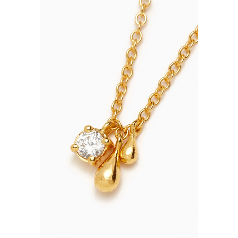 PDPAOLA - Water Pendant Necklace in 18kt Gold-plated Sterling Silver