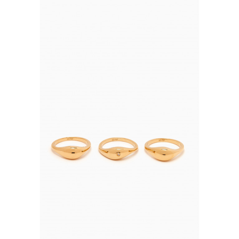 PDPAOLA - Sugar Ring Set in 18kt Gold-plated Sterling Silver