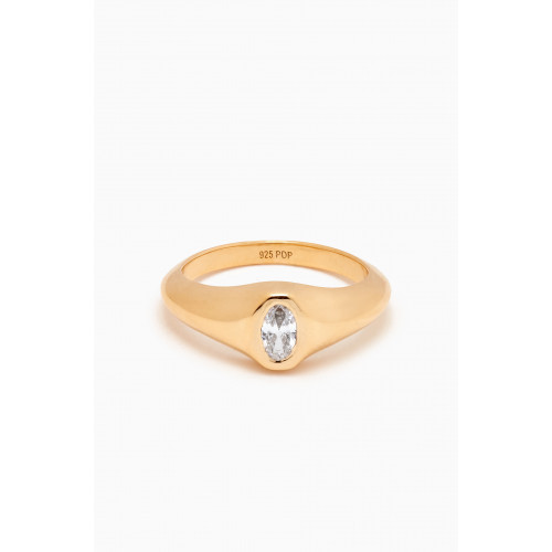 PDPAOLA - Karry Stamp Ring in 18kt Gold-plated Sterling Silver