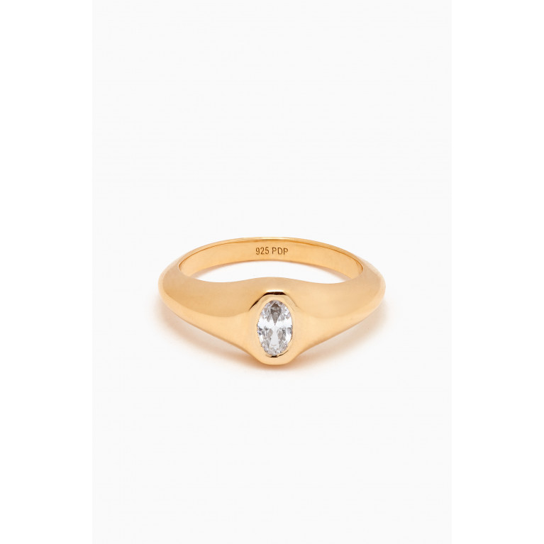 PDPAOLA - Karry Stamp Ring in 18kt Gold-plated Sterling Silver