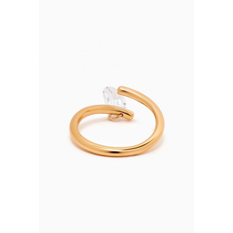 PDPAOLA - Aqua Open Ring in 18kt Gold-plated Sterling Silver
