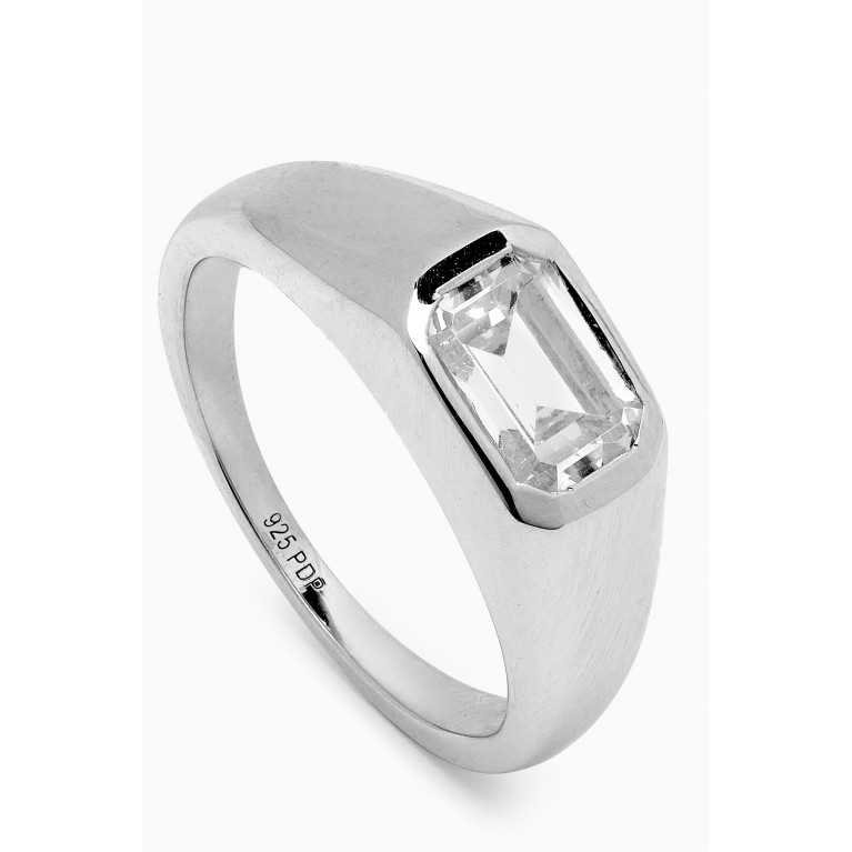 PDPAOLA - Octagon Shimmer Stamp Ring in Sterling Silver