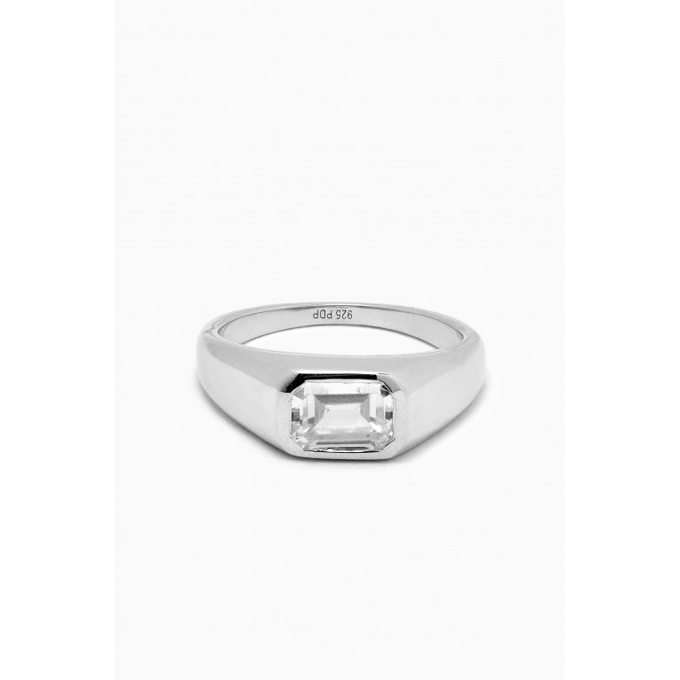 PDPAOLA - Octagon Shimmer Stamp Ring in Sterling Silver