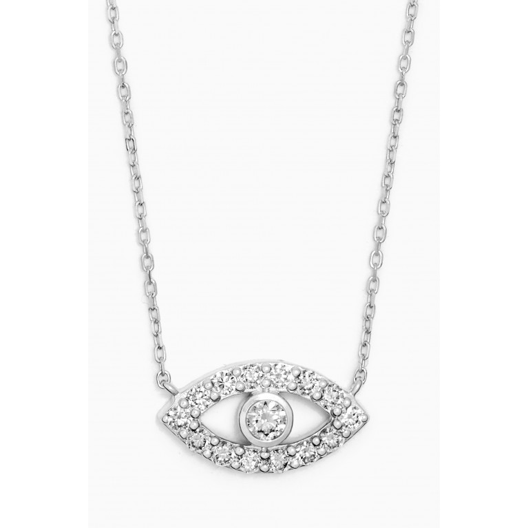 Fergus James - Evil Eye Diamond Pendant Necklace in 18kt White Gold
