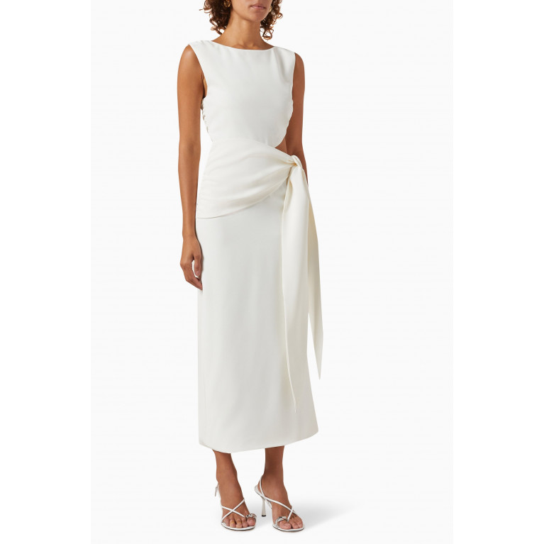 Pasduchas - Eves Cut-out Midi Dress in Stretch-suiting Neutral