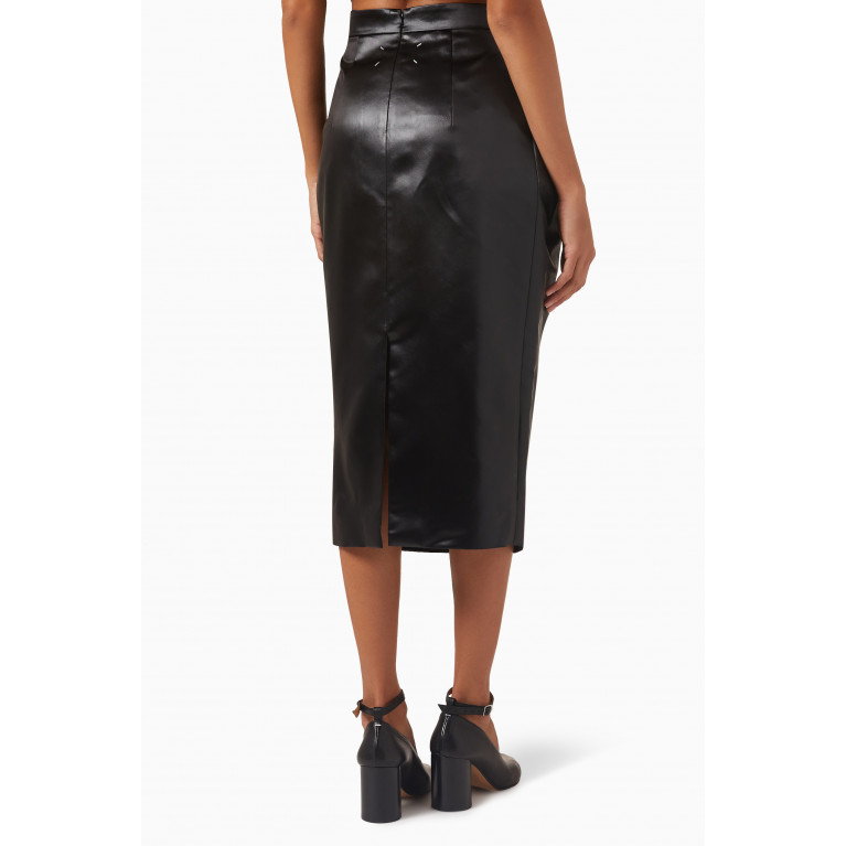 Maison Margiela - Pencil High-waist Midi Skirt in Faux-leather