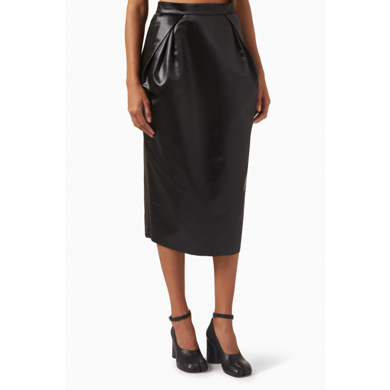 Maison Margiela - Pencil High-waist Midi Skirt in Faux-leather