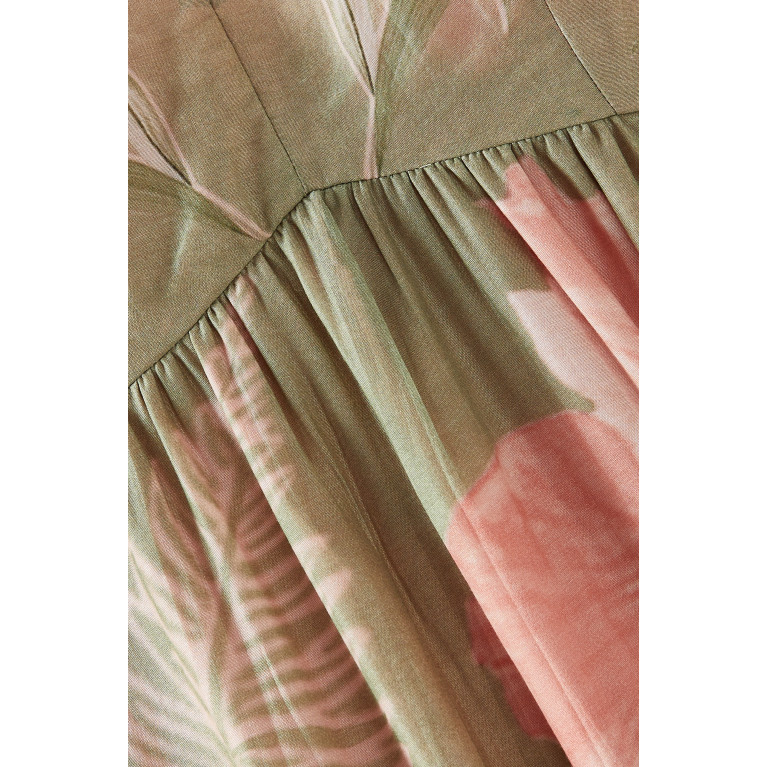 Anita Dongre - V-neck Floral-print Kaftan in Cotton-silk