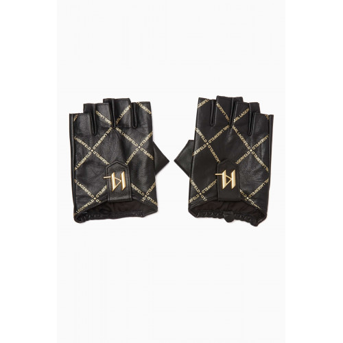 Karl Lagerfeld - KSaddle Fingerless Gloves in Leather