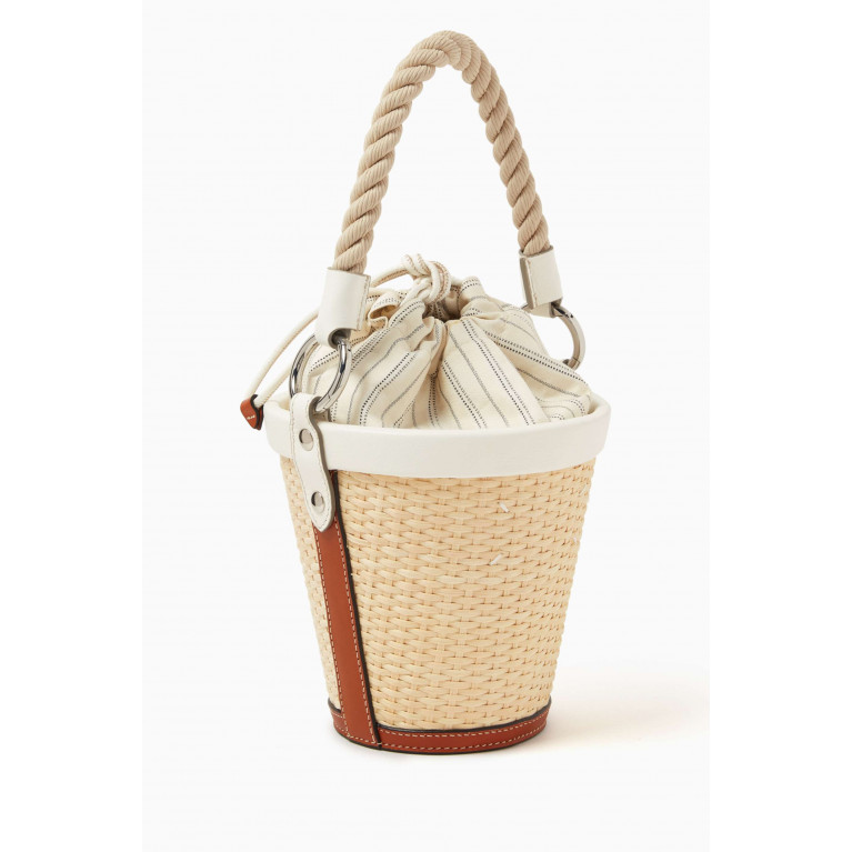 Maison Margiela - AVP Bucket Bag in Straw & Calf Leather