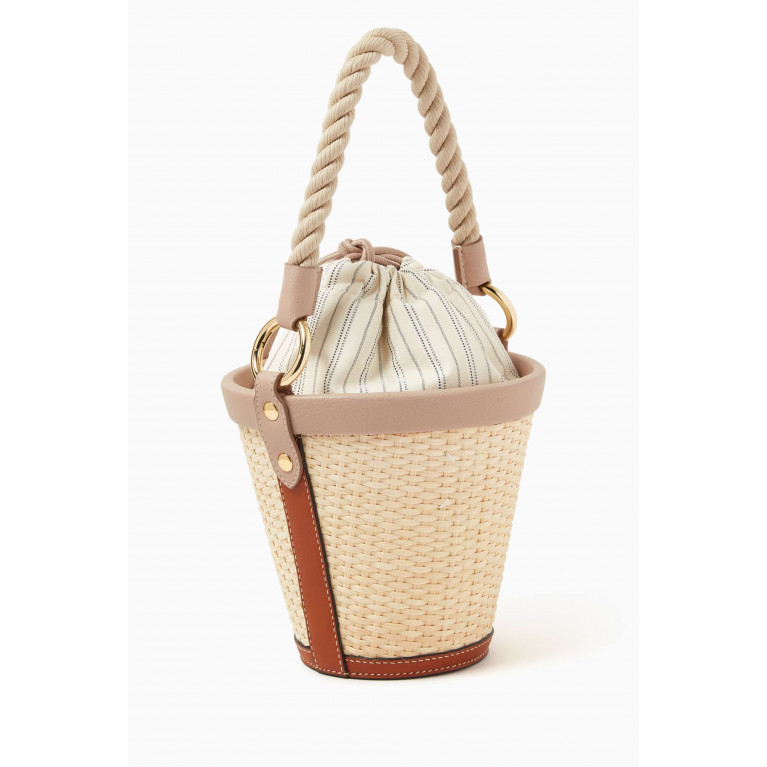 Maison Margiela - AVP Bucket Bag in Straw & Calf Leather