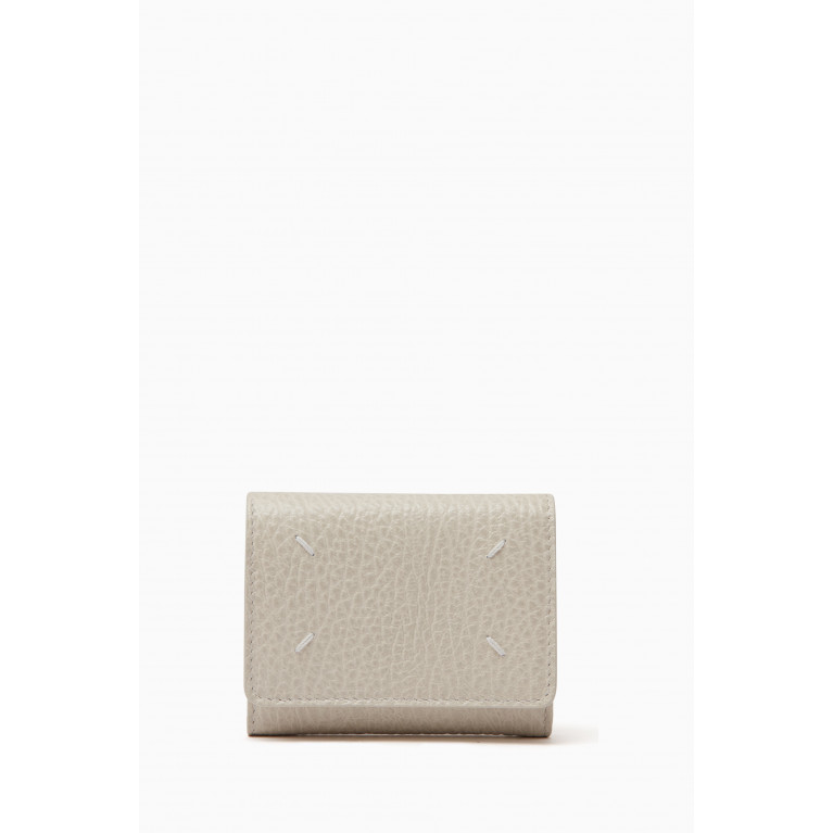 Maison Margiela - Four Stitch Greige Wallet in Leather