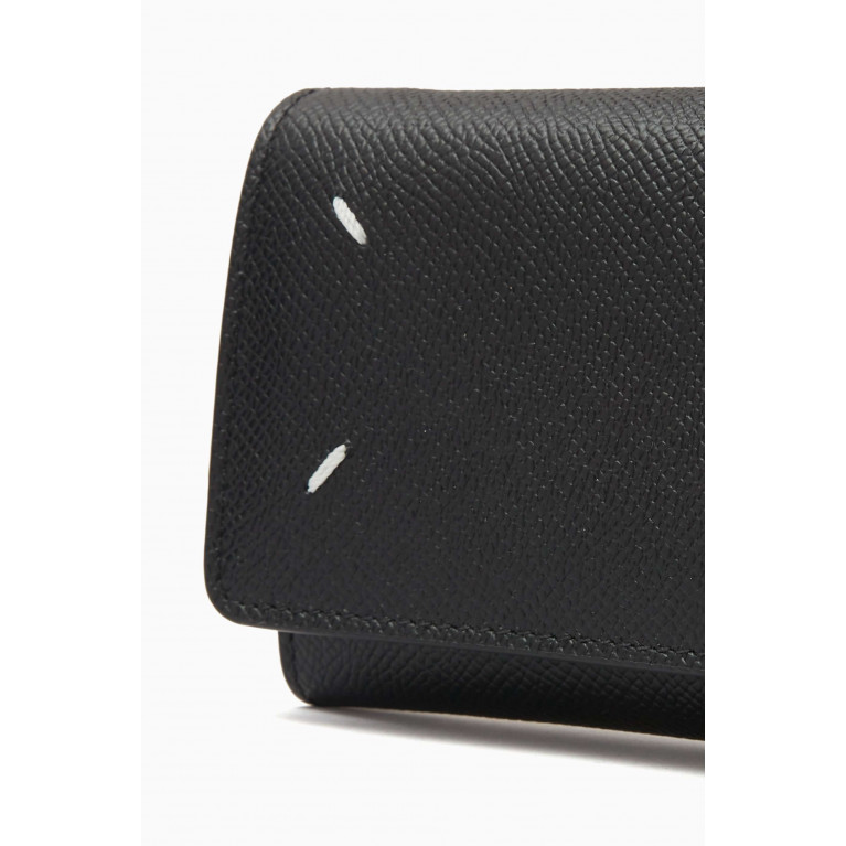Maison Margiela - Zip Compact Tri-Fold Wallet in Calfskin Leather