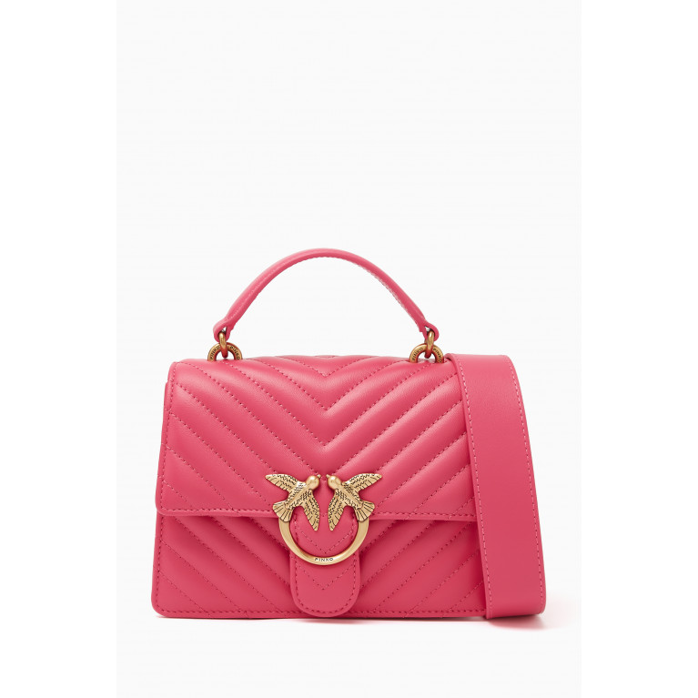 PINKO - Mini Love Top Handle Bag in Quilted Leather