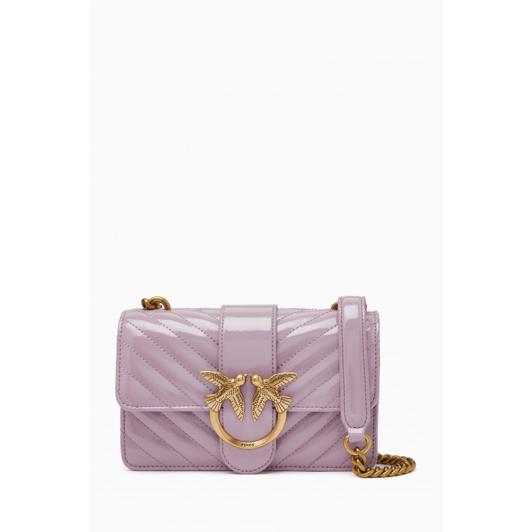 PINKO - Mini Love Click Crossbody Bag in Quilted Patent Leather