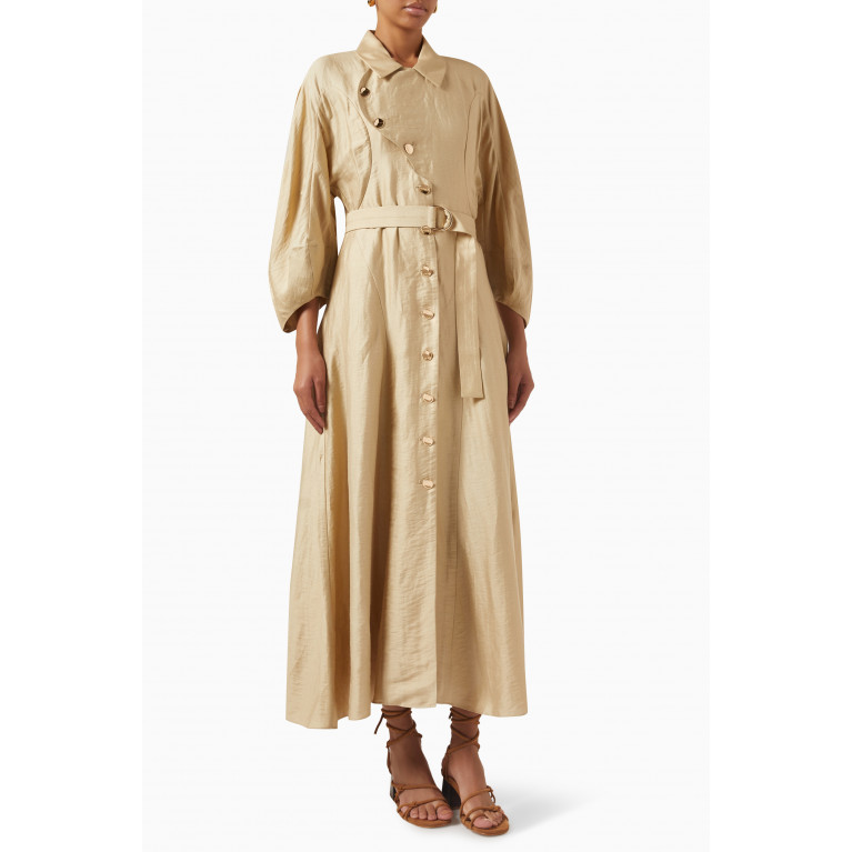 Acler - Holbeck Belted Midi Dress in Linen-blend