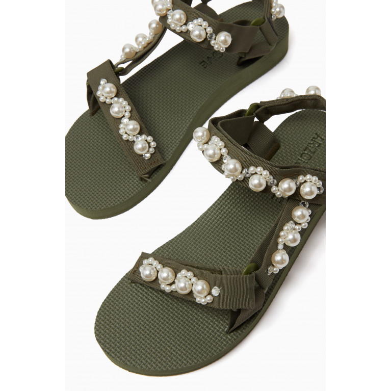 Arizona Love - Trekky Pearl-embellished Sandals in Repreve®