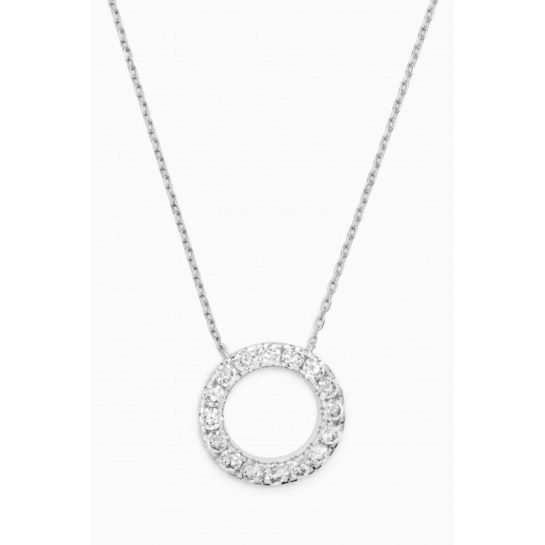Fergus James - Chique Circle Pendant Necklace in 18kt White Gold