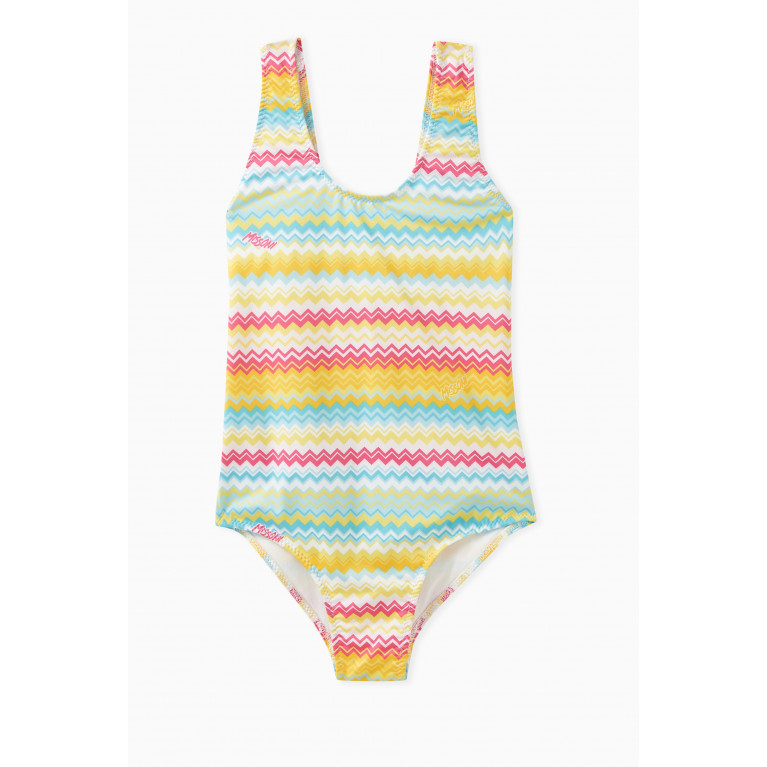 Missoni - Zigzag Stripes-print One-piece Swimsuit in Polyester