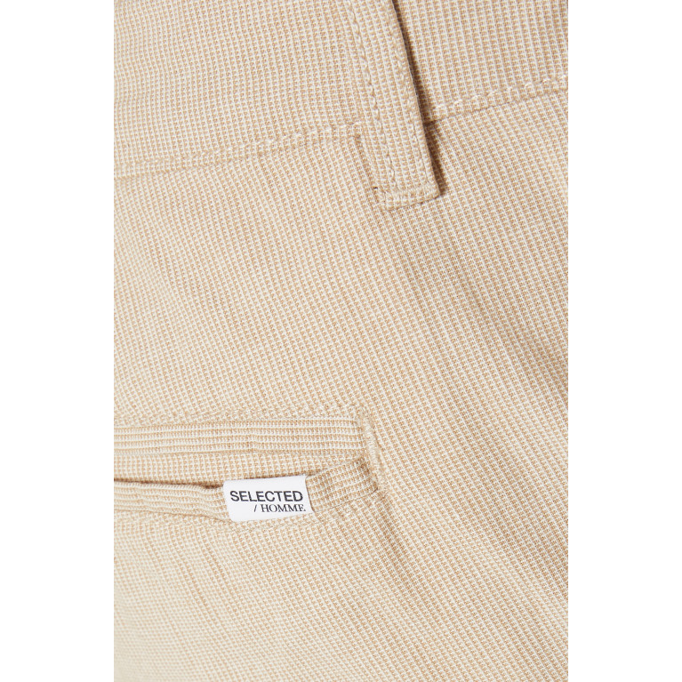 Selected Homme - Comfort Dune Shorts in Organic Cotton Blend Neutral