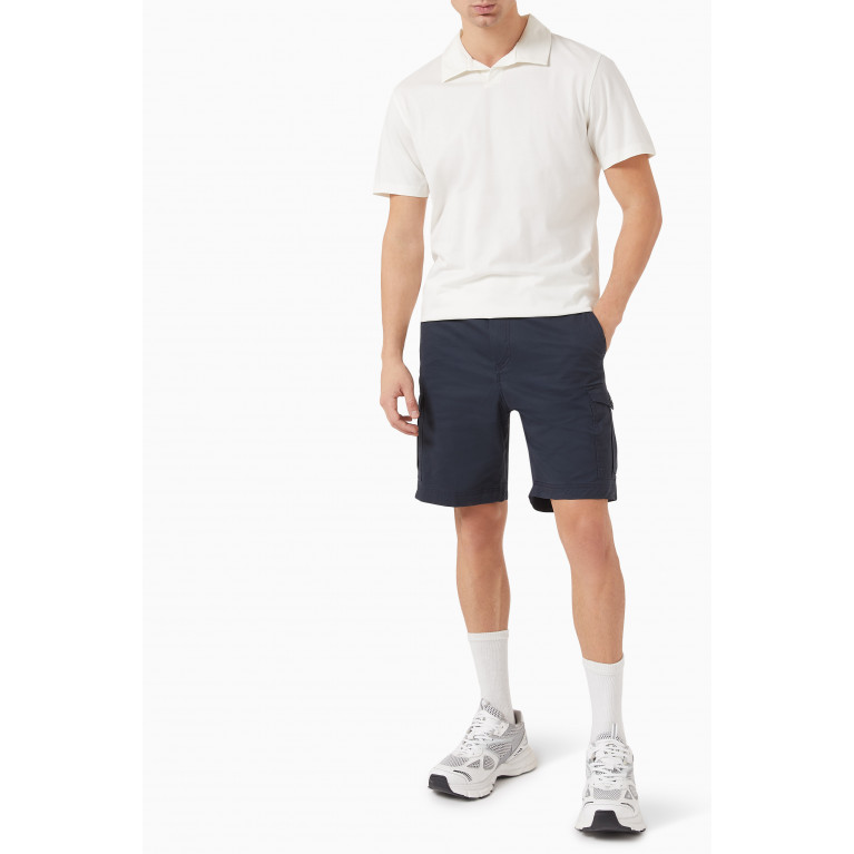 Selected Homme - Cargo Shorts in Organic Cotton Blend Blue