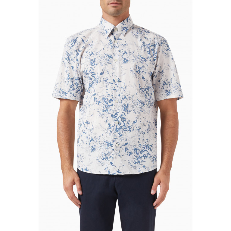 Selected Homme - Abstract Print Shirt in Organic Cotton