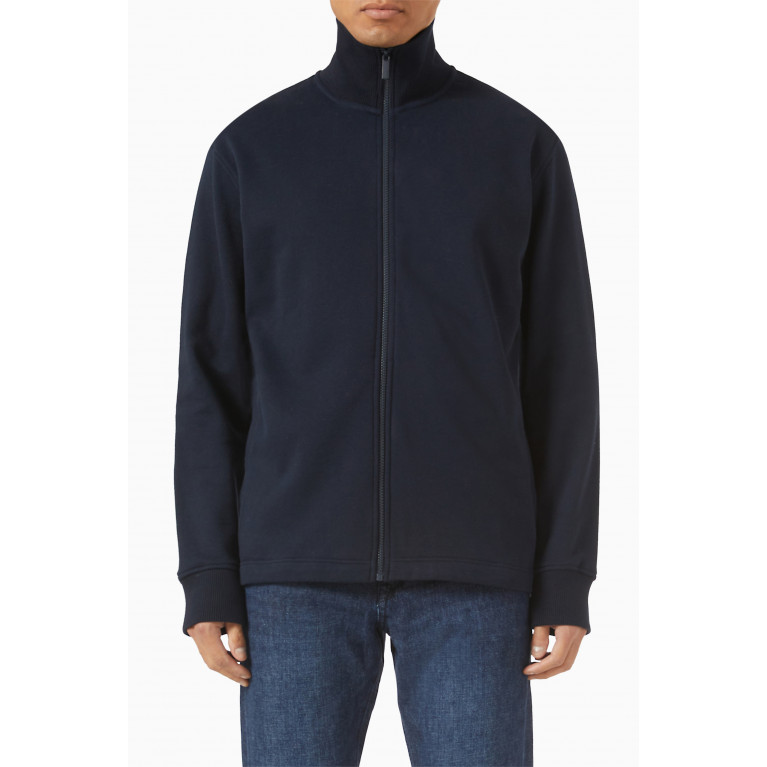 Selected Homme - Zip Cardigan in Cotton Blue