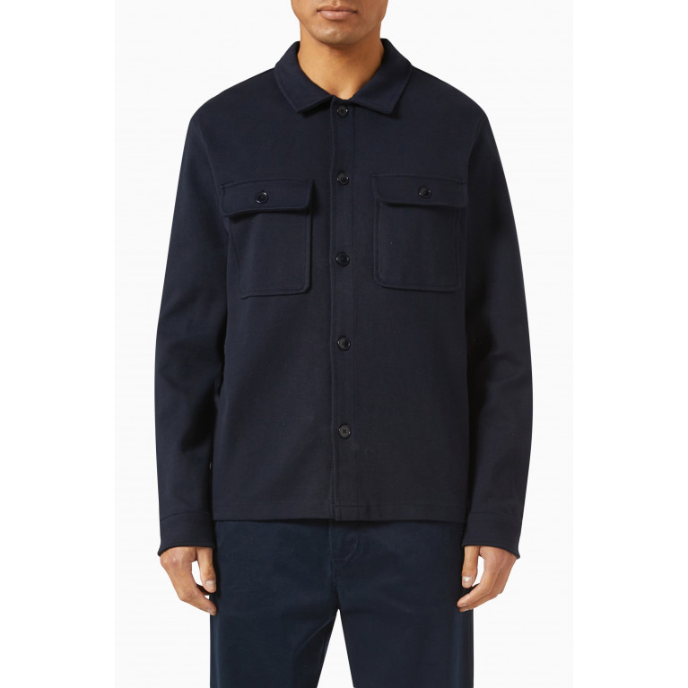 Selected Homme - Long Sleeved Overshirt in Cotton Blue